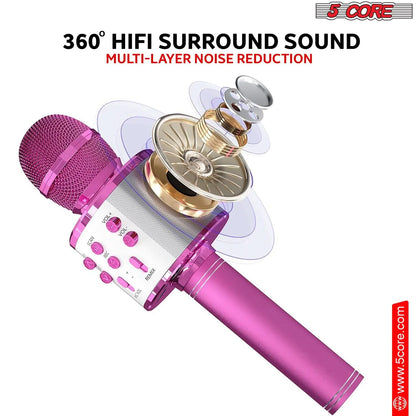5Core Wireless Karaoke Microphone Bluetooth Mic Portable Handheld Microfonos Inalambricos by Anti Spier