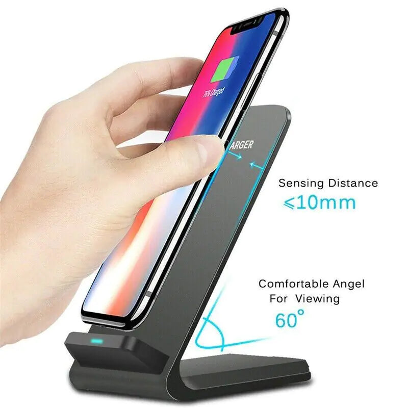 Qi Wireless Fast Charger Charging Pad Stand Dock For Samsung Galaxy iPhone Phone by Anti Spier