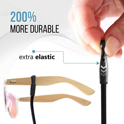 Eyeglasses String Holder Strap Glasses Cords 4 Pcs Black Adjustable 27 inch Long by Anti Spier