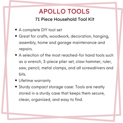 71 Piece Household Tool Kit - DT0204 by Apollo Tools