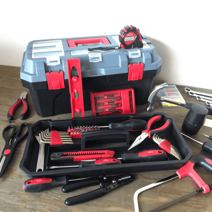 Red 170 Piece Household Tool Kit with New and Improved Tool Box - DT7103 by Apollo Tools