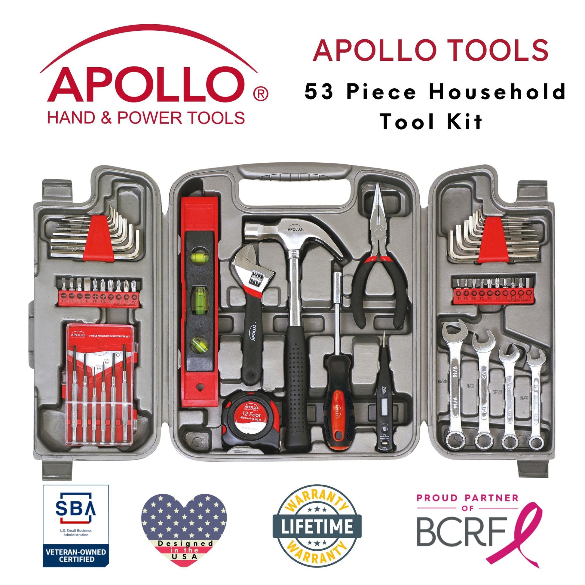 53 Piece Household Tool Kit - DT9408 by Apollo Tools
