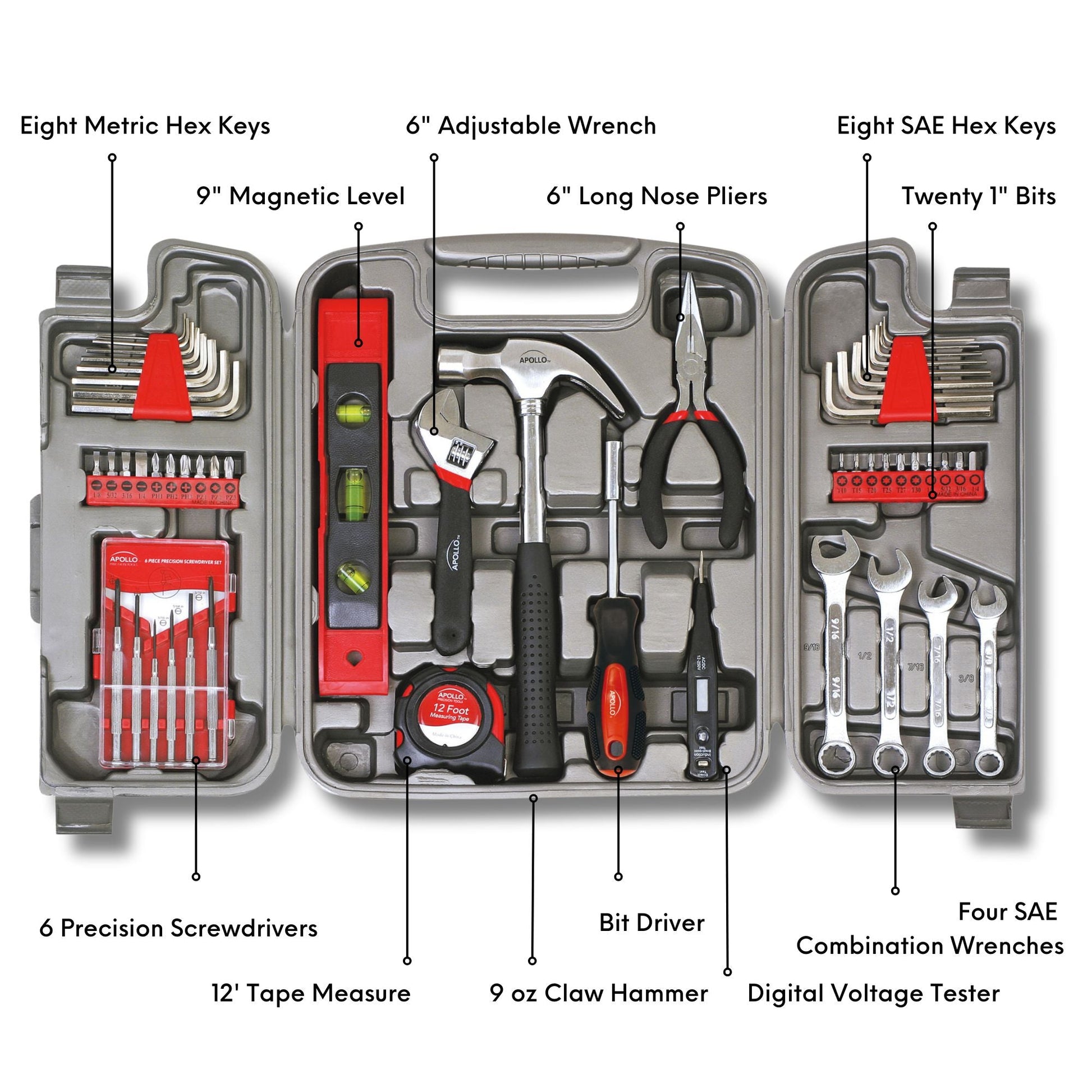 53 Piece Household Tool Kit - DT9408 by Apollo Tools