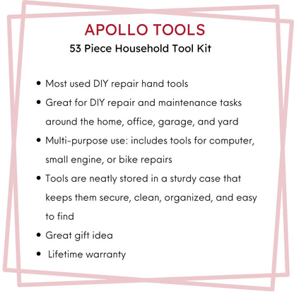 53 Piece Household Tool Kit - DT9408 by Apollo Tools