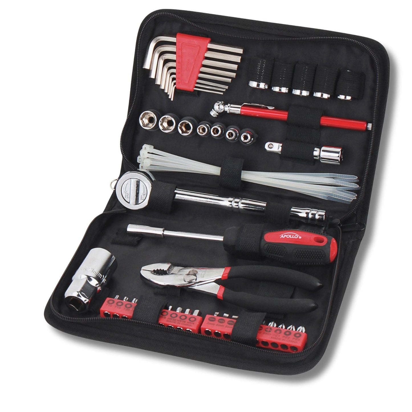 56 Piece SAE Auto Tool Set In Zipper Case - DT9774 by Apollo Tools