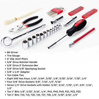 56 Piece SAE Auto Tool Set In Zipper Case - DT9774 by Apollo Tools