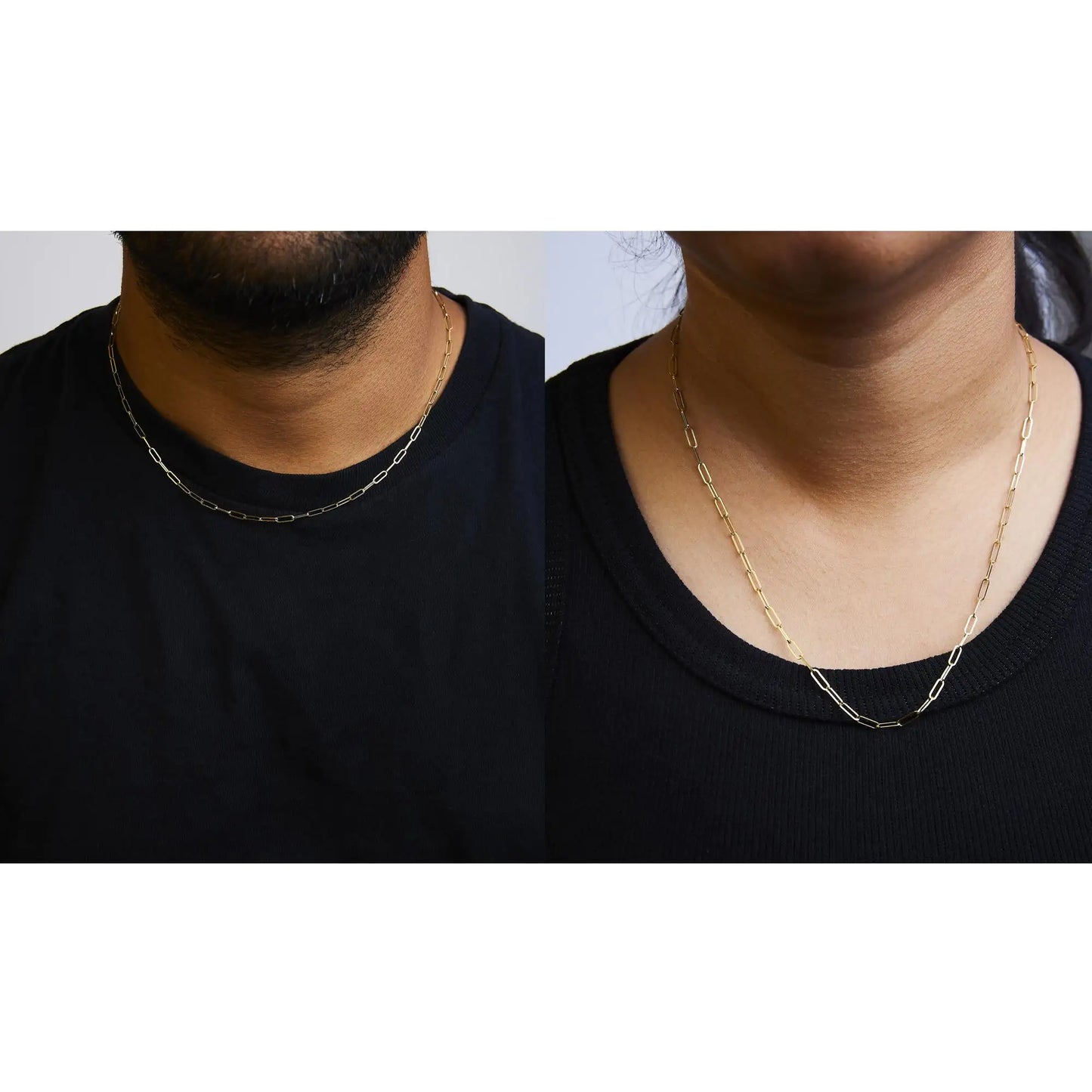 Unisex Solid 14K Gold 2.5mm Paperclip Chain Necklace by Anti Spier