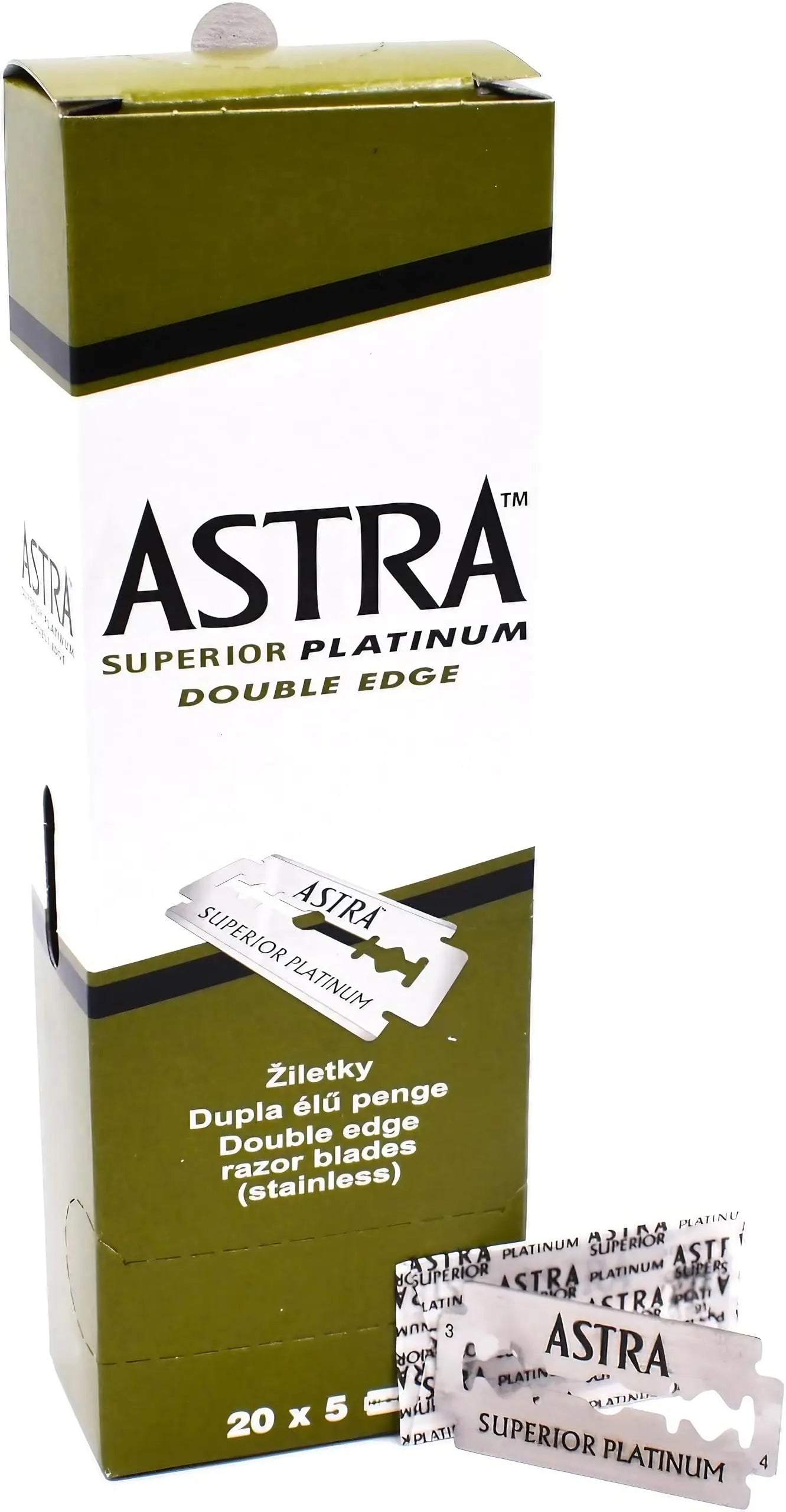 Astra Platinum Double Edge Safety Razor Blades,100 Blades (20 x 5) 100 Count (Pack of 1) by Anti Spier