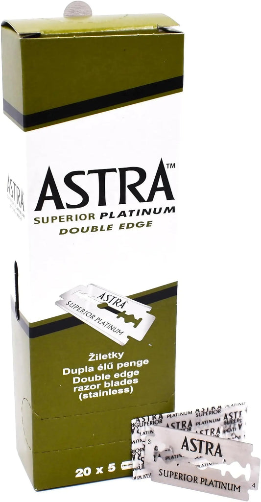 Astra Platinum Double Edge Safety Razor Blades,100 Blades (20 x 5) 100 Count (Pack of 1) by Anti Spier