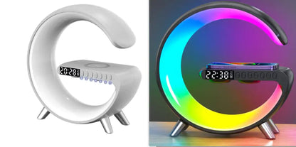 New Intelligent G Shaped LED Lamp Bluetooth Speake Wireless Charger Atmosphere Lamp App Control For Bedroom Home Decor by Anti Spier
