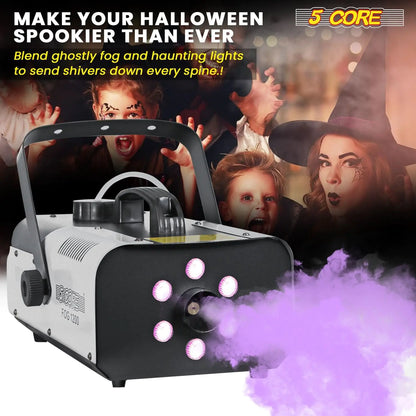 5Core Fog Smoke Machine 1200W Low Lying Indoor Outdoor 1L Fog Maker with LED Lights by Anti Spier