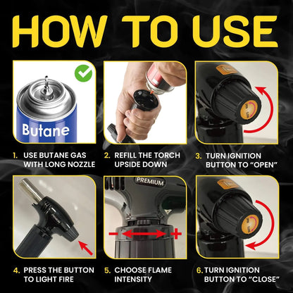 Butane Torch Adjustable Flame for Smoking Guns and Smokers with Wood Chips Bag by Anti Spier