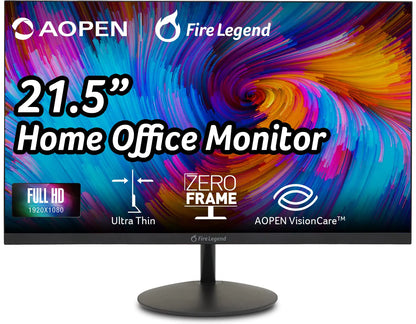 AOPEN 22SA2Q Hbi 21.5" Full HD (1920 x 1080) Zero-Frame Gaming Office Monitor | AMD FreeSync Technology | Ultra-Thin Stylish Design | Up to 100Hz | 1ms (TVR) | Low Blue Light | Tilt | HDMI & VGA Ports by Anti Spier