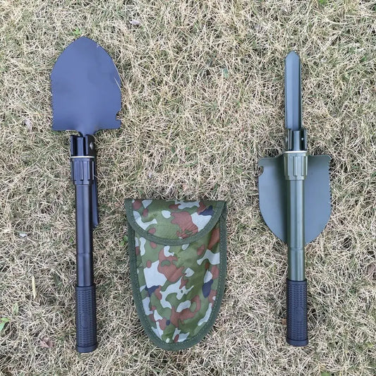 Compact Outdoor Multi-Tool Shovel with Folding Pickaxe by Anti Spier