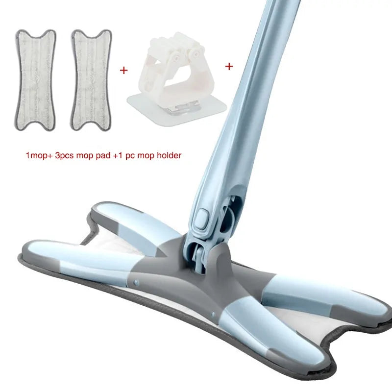 X-Type Floor Mop With 3 Pieces Reusable Microfiber by Anti Spier