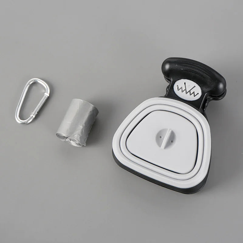 Pet Dog Poop Bag Dispenser with Foldable Poop Scoop by Anti Spier