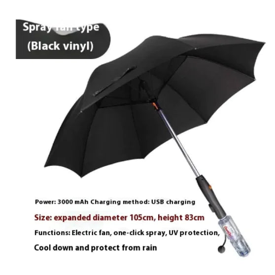 Cooling Spray Sun Umbrella With Fan And Sprinkler by Anti Spier