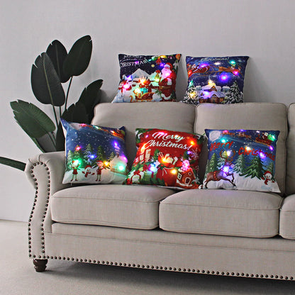 Super Soft Plush Christmas LED Lantern Pillowcase by Anti Spier