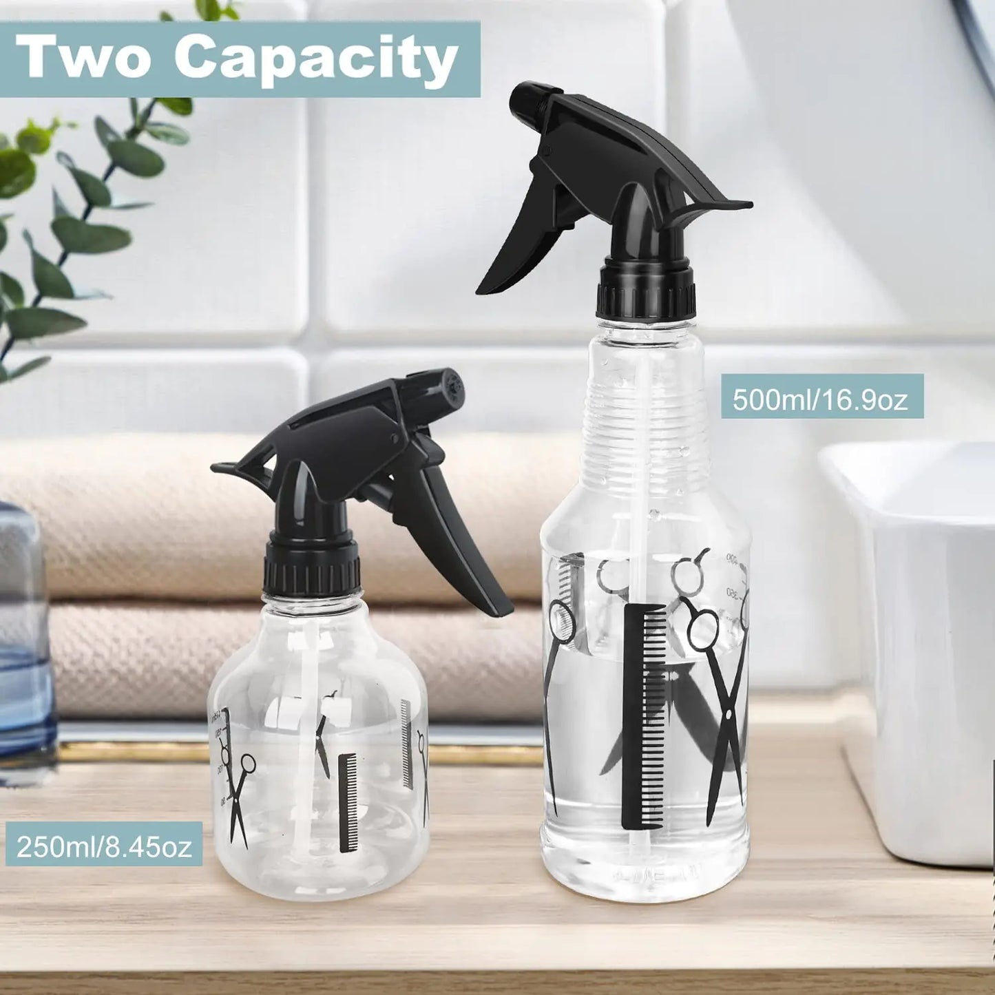Mister Spray Bottle, 250ml & 500ml Adjustable Spray Storage Container for Hair, Plant and Home Cleaning 250ml & 500ml Bottle by Anti Spier