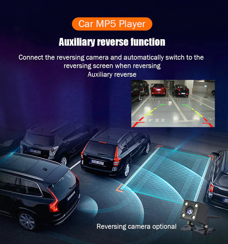 7" Double 2 DIN Car MP5 Player Bluetooth Touch Screen Stereo Radio With Camera by Anti Spier