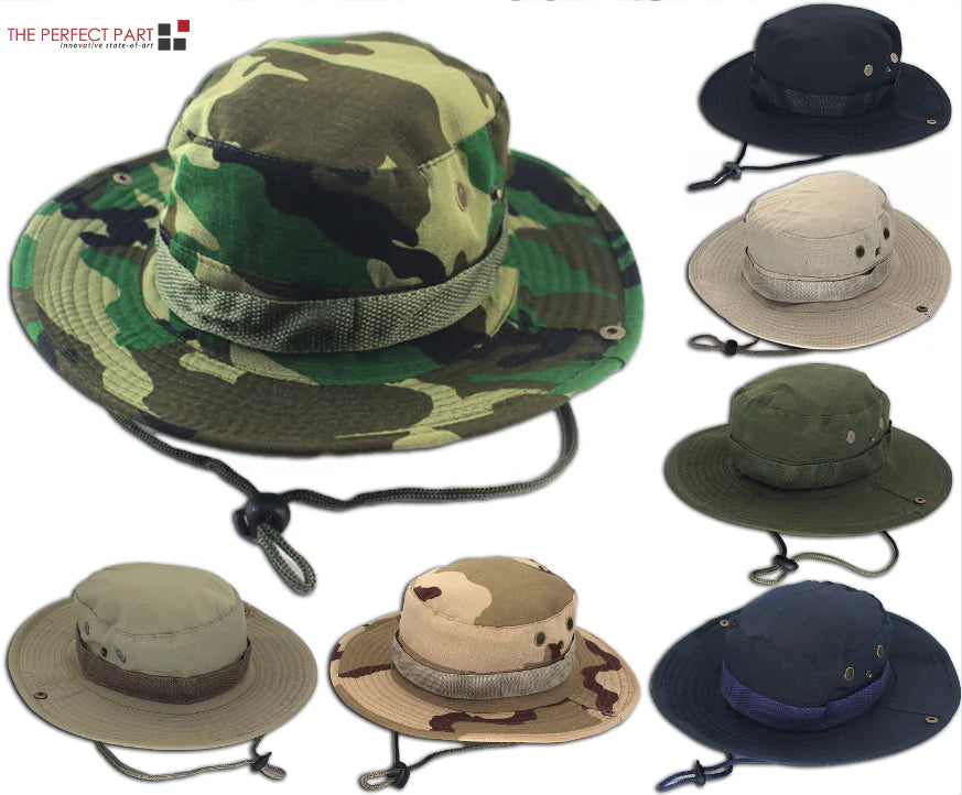 Boonie Bucket Hats Outdoor Fishing Hunting Wide Brim Mesh Camo Safari Sun Cap by Anti Spier