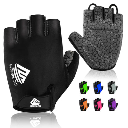 Bike Gloves Cycling Gloves Biking Gloves Bicycle Gloves for Men Women with Anti-Slip Shock-Absorbing Pad,Light Weight Half Finger Gloves for Cycling Workout Training Outdoor Black&gray X-Large by Anti Spier