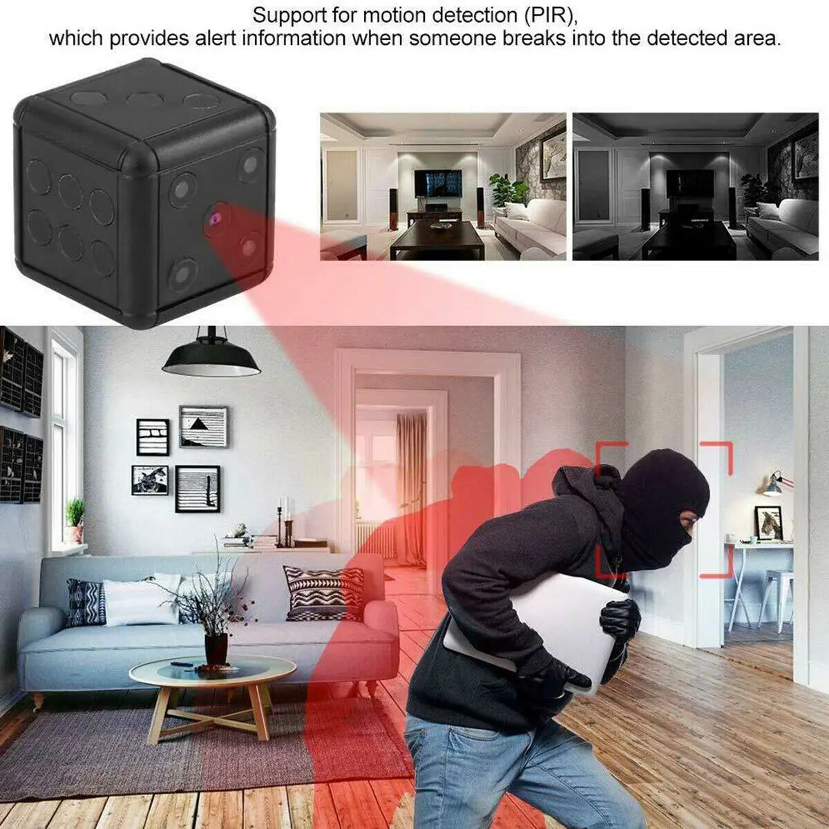 Mini Dice Camera Home Security Night Vision HD 1080P Motion Detection Nanny Cam by Anti Spier