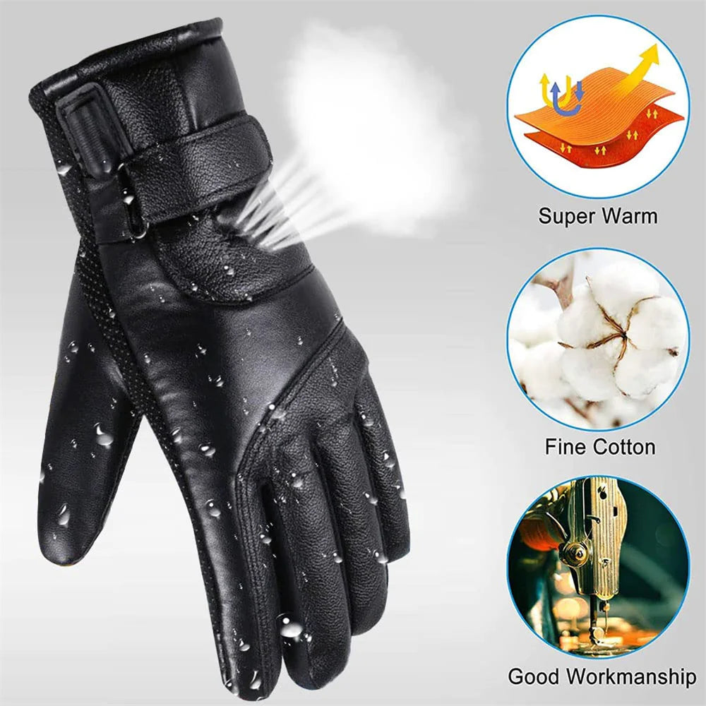 Electric USB Heated Gloves Winter Warming Thermal Ski Snow Hand Warm Windproof by Anti Spier