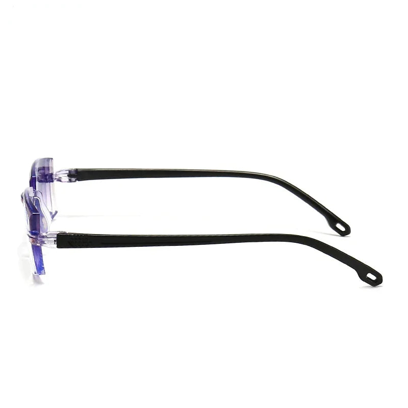 4 PK Mens Rectangular Rimless Blue Light Blocking Reading Glasses Unisex Readers by Anti Spier