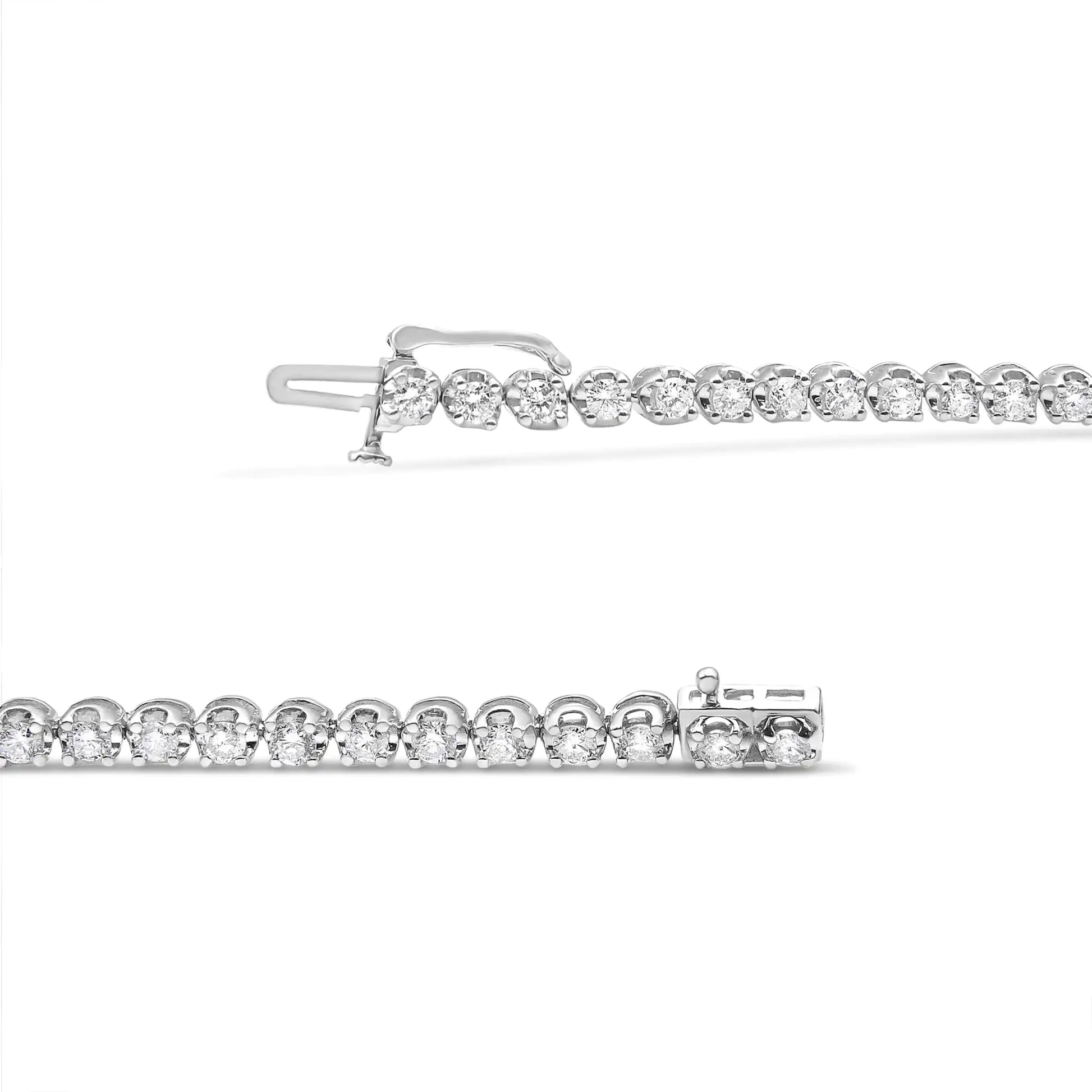 14K White Gold 5.0 Cttw Diamond" Classic Tennis Bracelet for Women (H-I Color, SI1-SI2 Clarity) - 7" Inches by Anti Spier