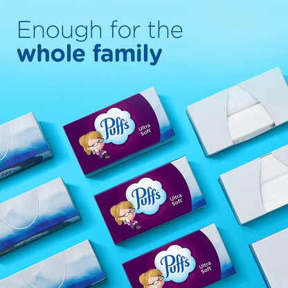 Puffs Ultra Soft Non-Lotion Facial Tissue, 8 Family Boxes, 124 Facial Tissues per Box 124 Count (Pack of 8) by Anti Spier