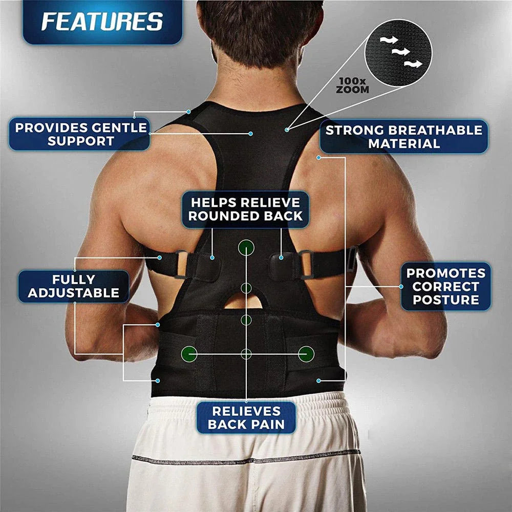 Posture Corrector Support Magnetic Back Shoulder Brace Belt Band For Men Women by Anti Spier