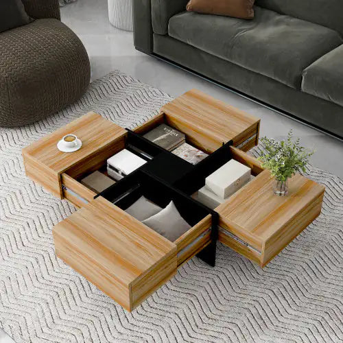Unique Design Coffee Table With 4 Hidden Storage Compartments by Anti Spier