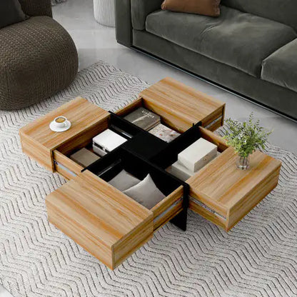Unique Design Coffee Table With 4 Hidden Storage Compartments by Anti Spier