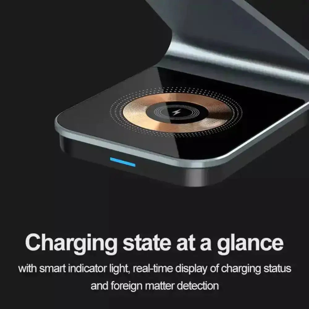 3 in 1 Transparent 15W Magnetic Wireless Charger Pad holder by Anti Spier