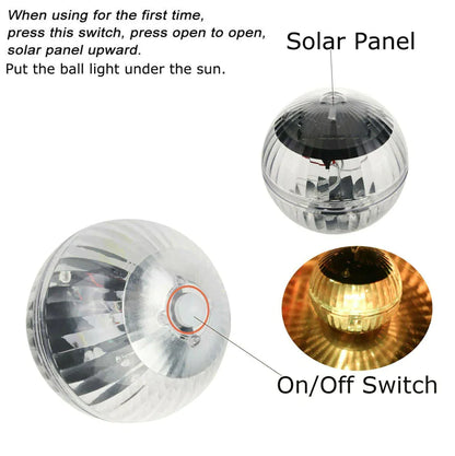 Outdoor Solar LED Floating Light Garden Pond Pool Lamp Rotating RGB Color Change by Anti Spier