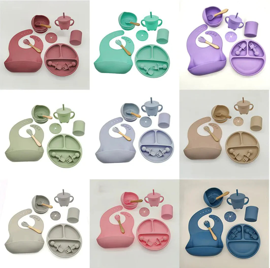 Baby Silicone Feeding Tableware Set by Anti Spier