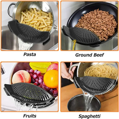 Multi-Functional Silicone Clip-On Strainer by Anti Spier
