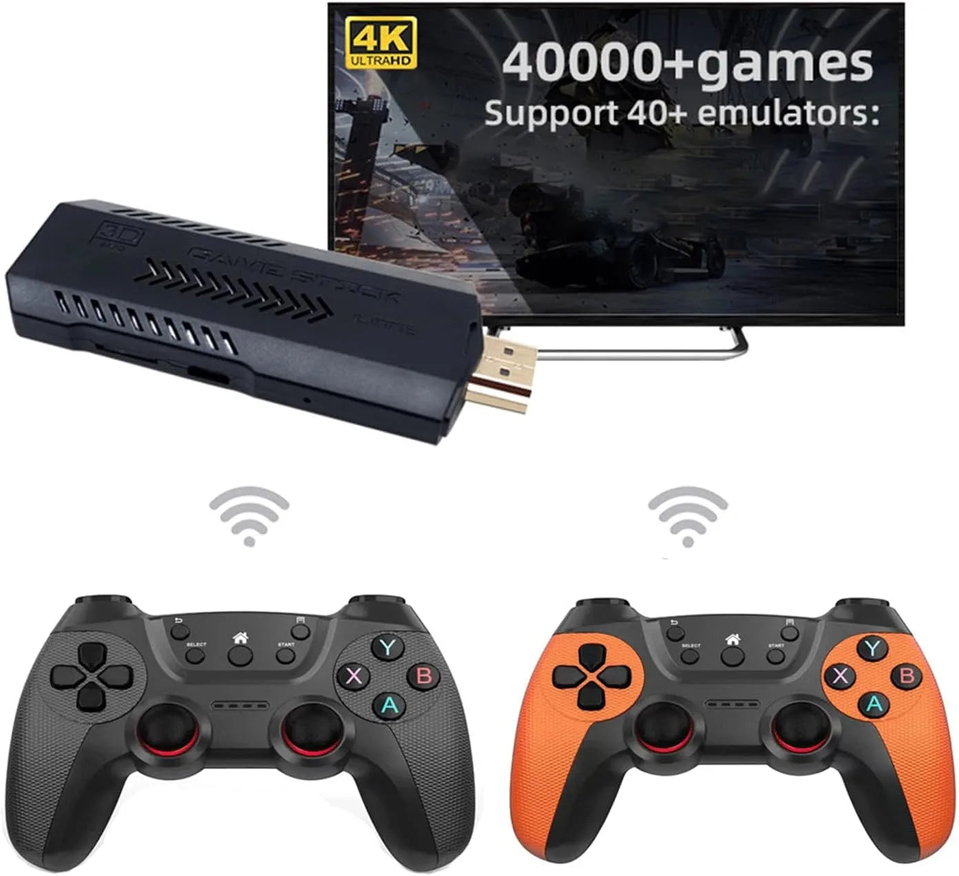 X2 Ultra Retro Game Stick 4K, Plug and Play Video Gaming Console with 128G memory card/40000+Games, HDMI Output for TV with 2.4G Wireless Controller, Retro Arcade Emulators for Kids Adults by Anti Spier