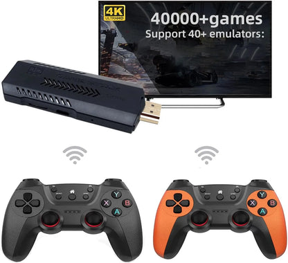 X2 Ultra Retro Game Stick 4K, Plug and Play Video Gaming Console with 128G memory card/40000+Games, HDMI Output for TV with 2.4G Wireless Controller, Retro Arcade Emulators for Kids Adults by Anti Spier