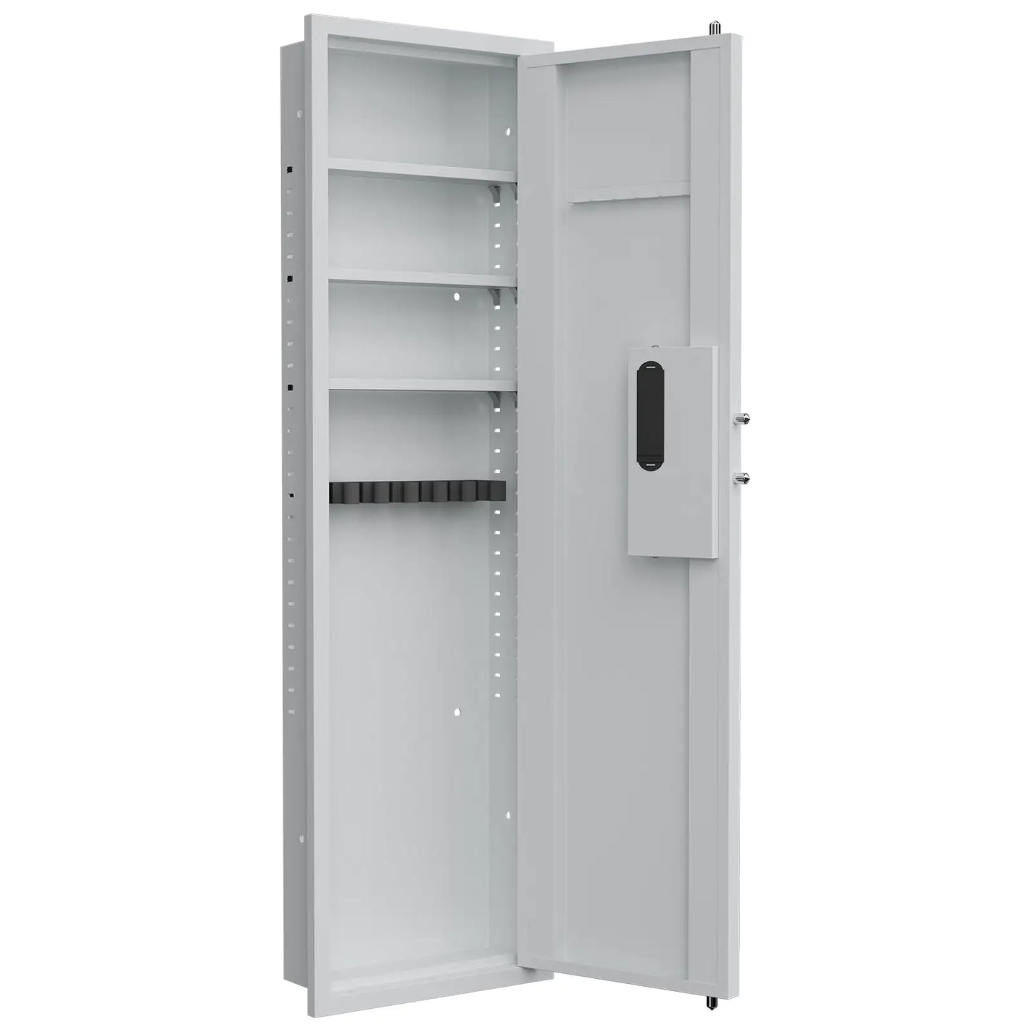 53Passwod Touch Panel In-Wall Safe,Hidden Wall Gun Safe For Rifles With Adjustable Shelves,Assembled Storage Multifunctional Wall Safe For Firearm And Valuables White-Digital by Anti Spier