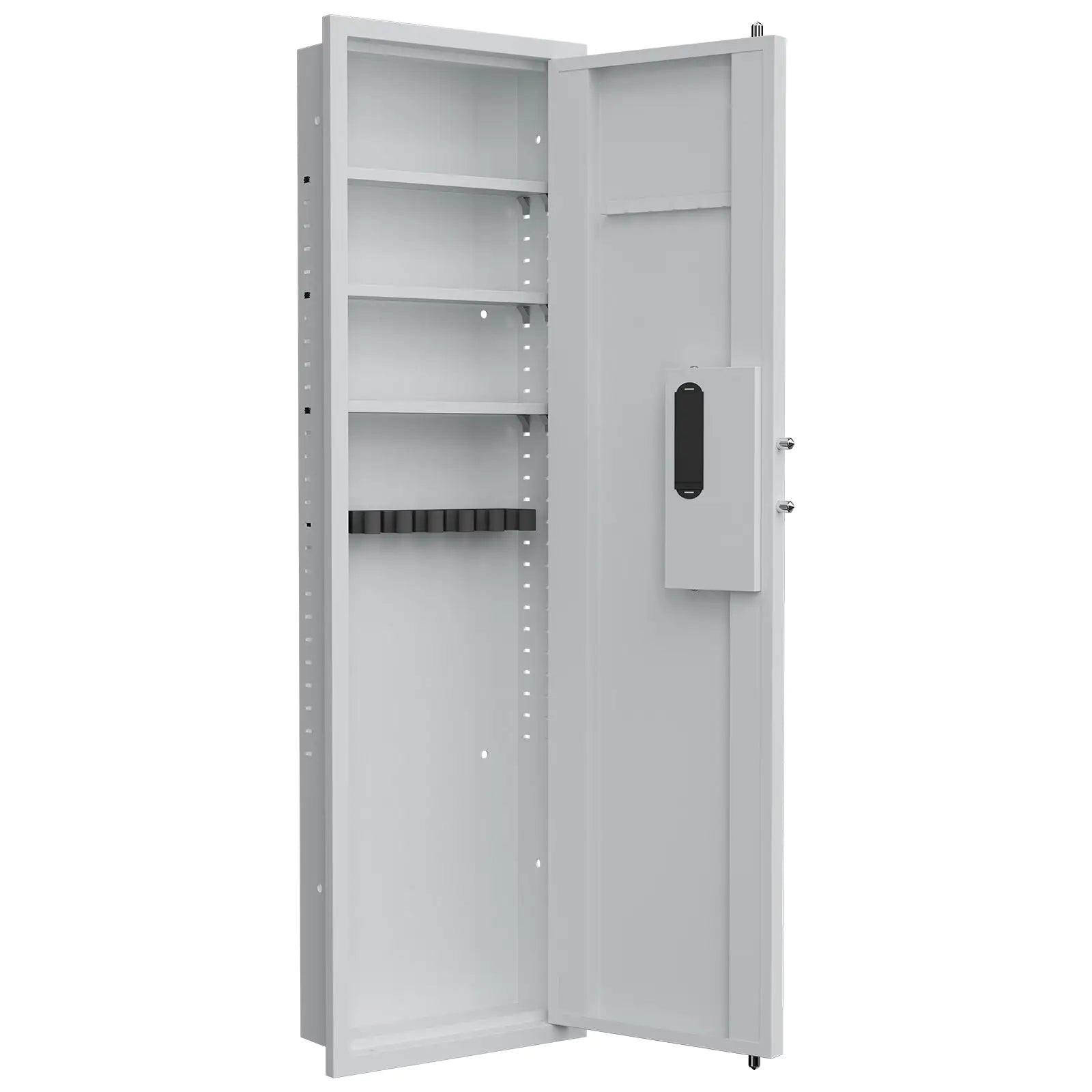 53Passwod Touch Panel In-Wall Safe,Hidden Wall Gun Safe For Rifles With Adjustable Shelves,Assembled Storage Multifunctional Wall Safe For Firearm And Valuables White-Digital by Anti Spier