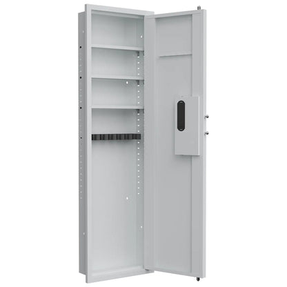 53Passwod Touch Panel In-Wall Safe,Hidden Wall Gun Safe For Rifles With Adjustable Shelves,Assembled Storage Multifunctional Wall Safe For Firearm And Valuables White-Digital by Anti Spier