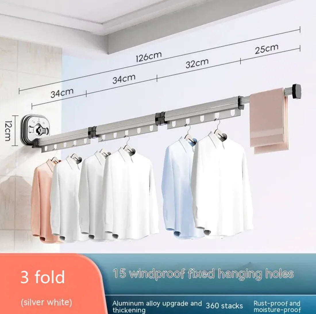Retractable Aluminum Suction Cup Clothes Hanger by Anti Spier