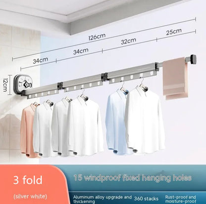 Retractable Aluminum Suction Cup Clothes Hanger by Anti Spier