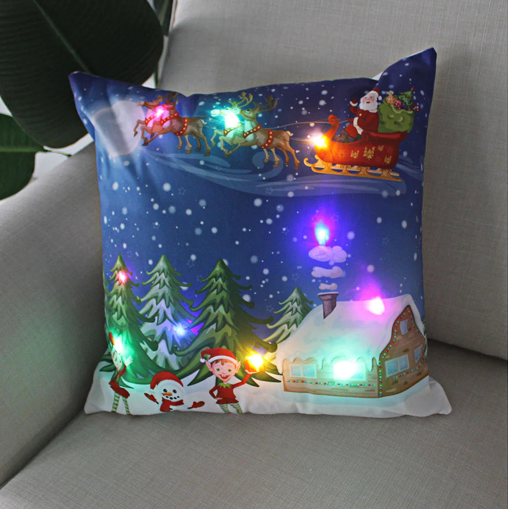 Super Soft Plush Christmas LED Lantern Pillowcase by Anti Spier