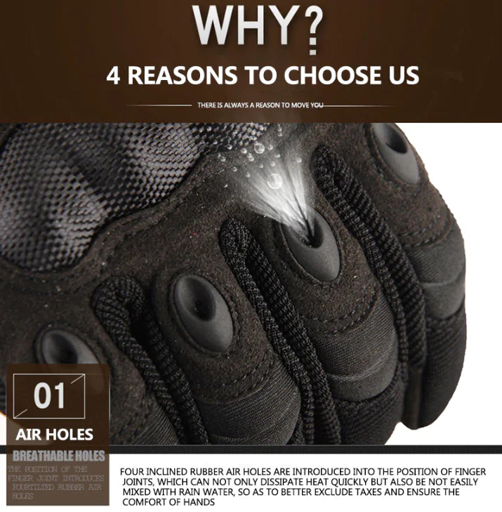 Tactical Motorcycle Motocross Full Finger Gloves Motorbike Riding Racing Mittens by Anti Spier
