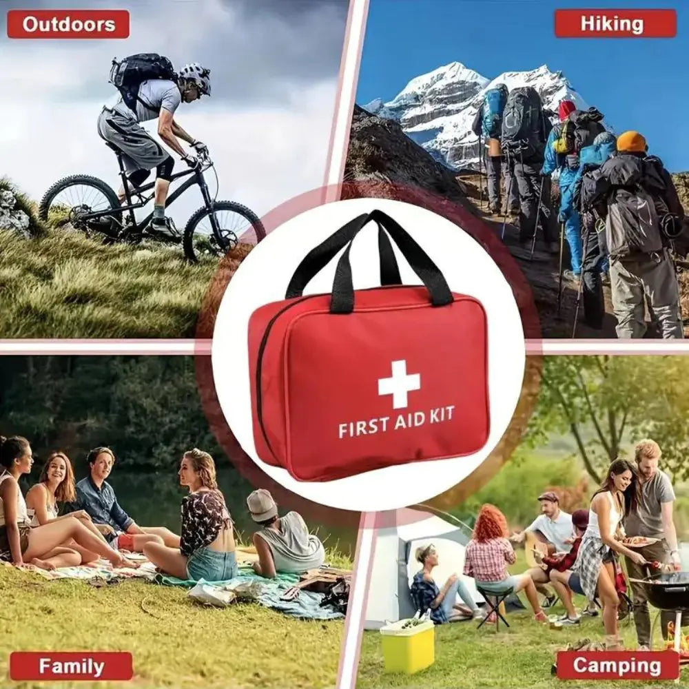 173pcs Large First Aid Kit: Portable Bag For Outdoor Hunting, Hiking, Camping And More - Including Emergency Supplies! by Anti Spier