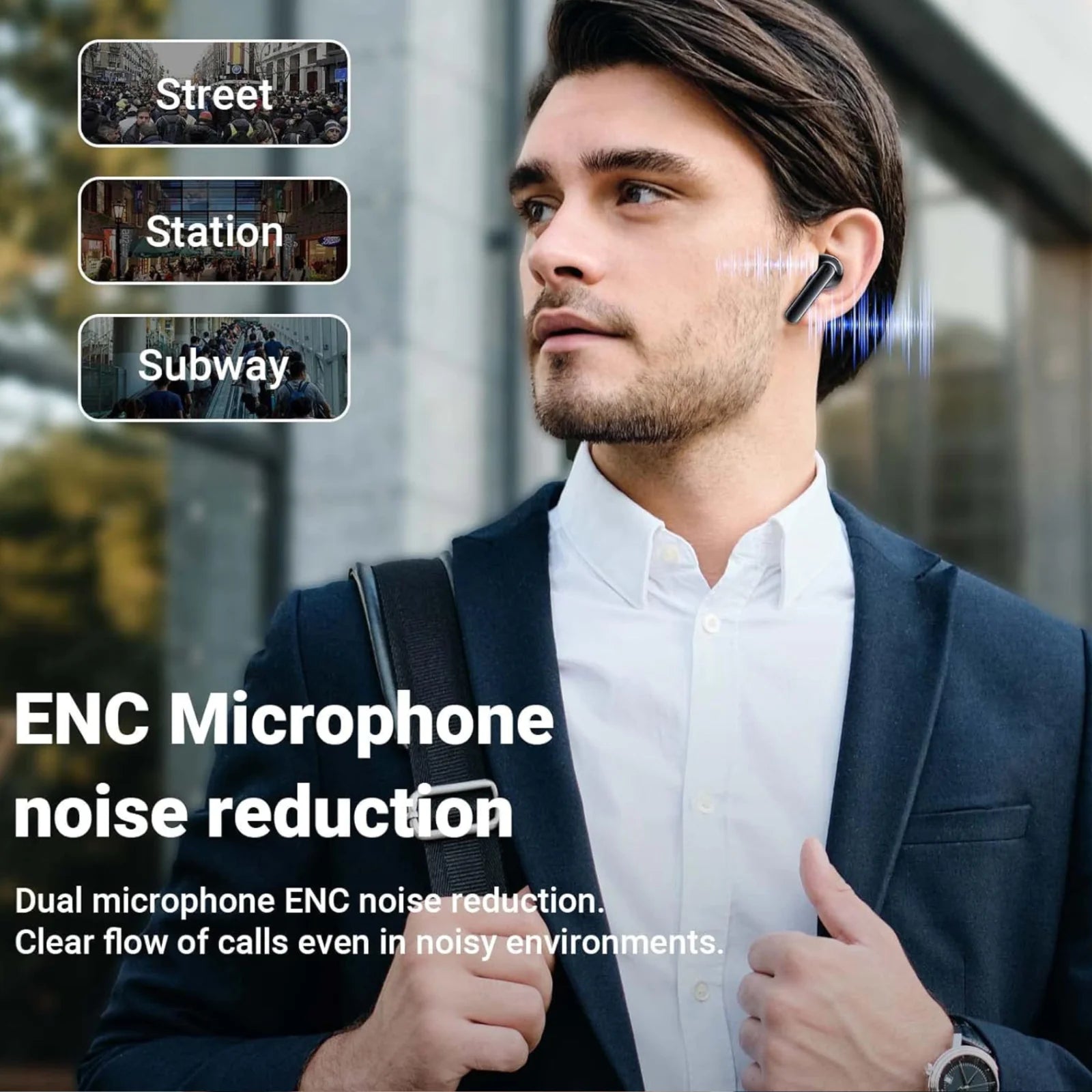 Bluetooth Earbuds Headset 5.3 Wireless Noise Cancelling TWS Trucker Waterproof by Anti Spier