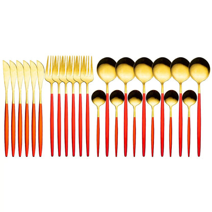 24 Pieces Luxury Cutlery Set by Anti Spier